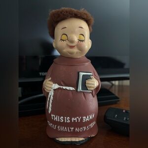 Brown Monk bank  with Book